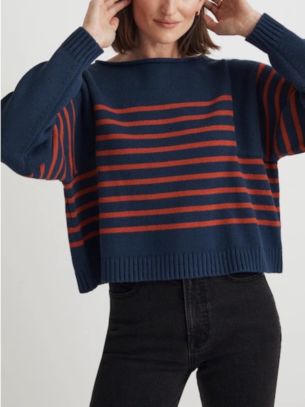 ✨NWT✨Madewell Rolled-Neck Pullover Sweater in Classic Indigo